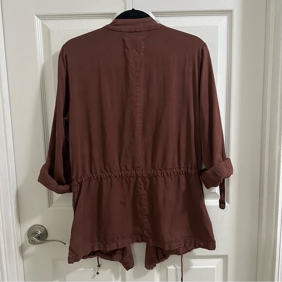 💥SANCTUARY Utility Safari Drape Collar Jacket Shacket Tie Pull Women’s Small - Picture 9 of 11